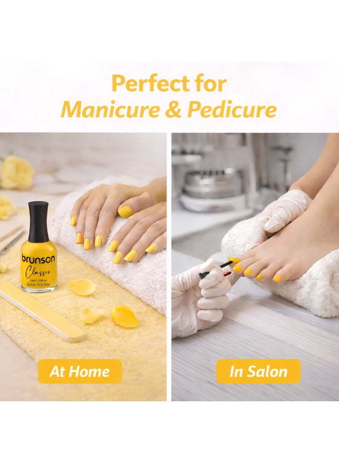 Brunson Classic Nail Polish 18ml Fast Dry Nail Lacquer Nail Harderner Normal Polish Glossy Gel Effect Quick Air Dry Long-Lasting Natural Nail Enamel Salon Quality Manicure Pedicure Regular Polish - Image 4